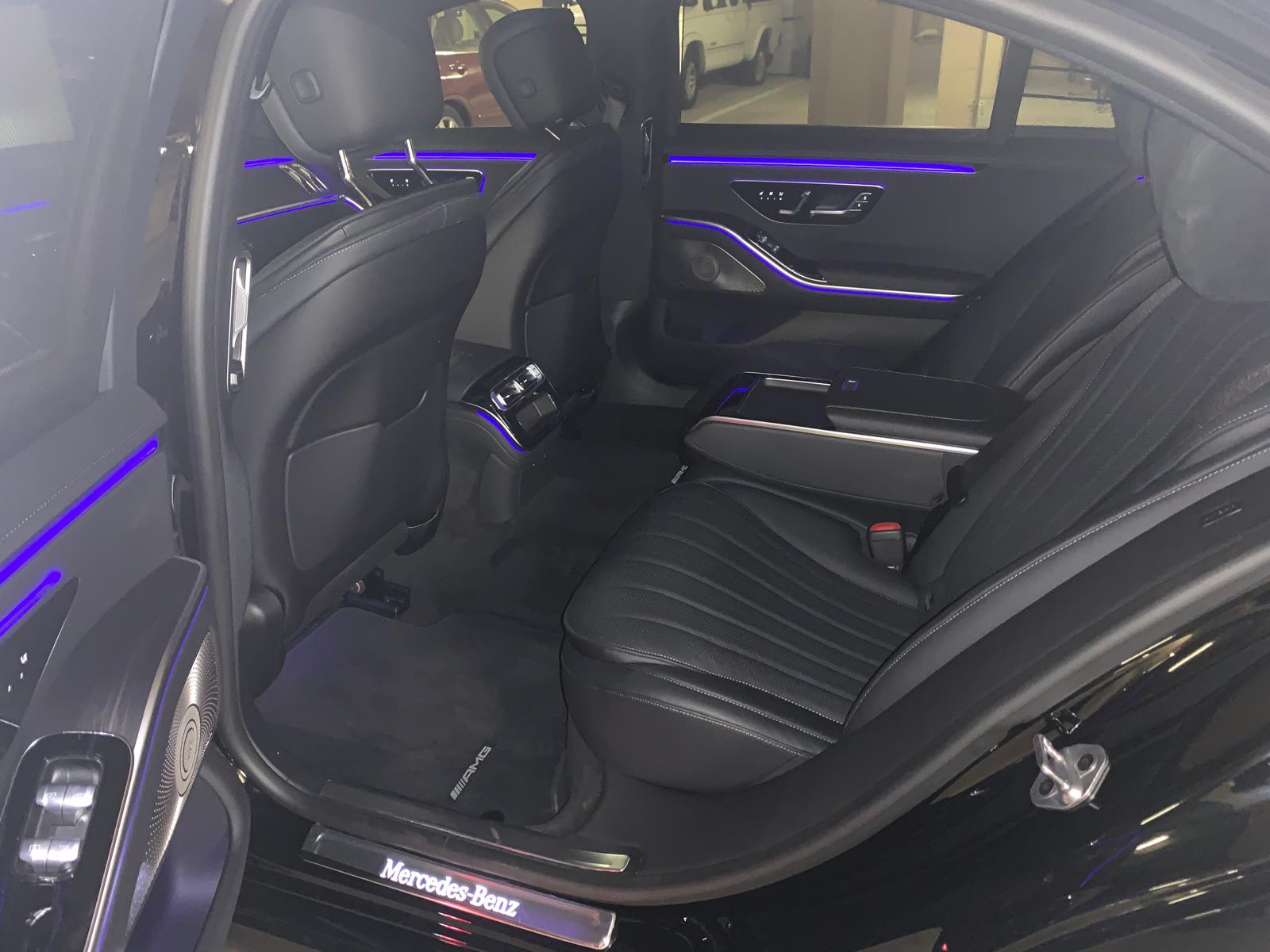 Mercedes-Benz S-Class rear leather seats with ambient lighting