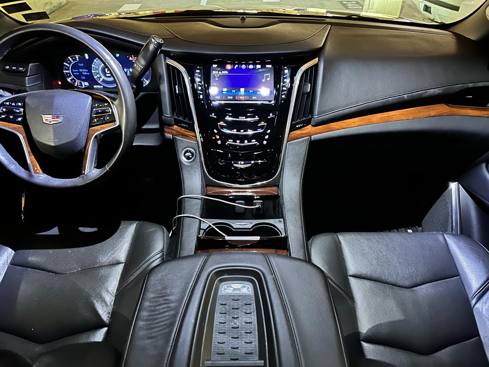 Cadillac Escalade dashboard and center console with wood trim